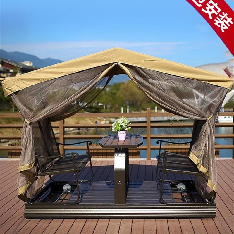 户外四人秋千动力摇椅室外庭院阳台吊篮吊椅成人双人铁艺桌椅摇椅