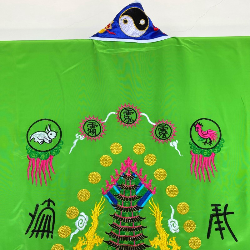 极速道士法衣绿色道家用品高功法衣小袖玉罗霄台道袍道服 宵台衣