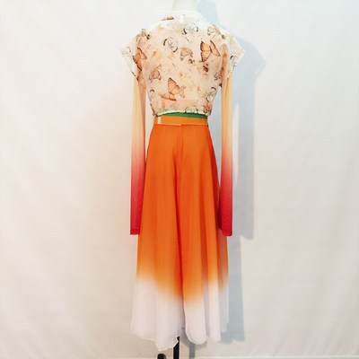 极速新款古典舞蹈服女喜上眉梢同款表演服飘逸渐变色独舞艺考服定