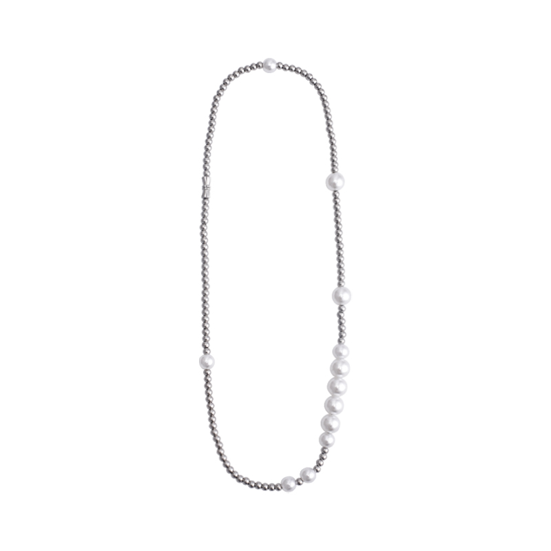 Pearl Necklace Men Simple Handmade Strand Bead Necklace New