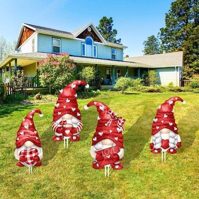 4 Pcs Decorative Stakes Valentines Day Holiday Outdoor