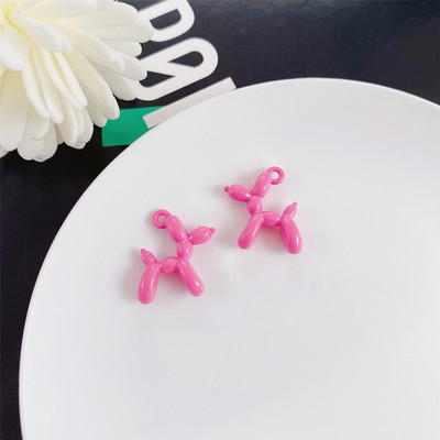 10Pcs European Alloy 3D Balloon Dog Pendant Charms Jewelry M
