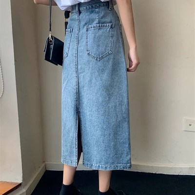 Luck A 2022 Fashion Retro Long Summer Spring Denim Skirts Gi