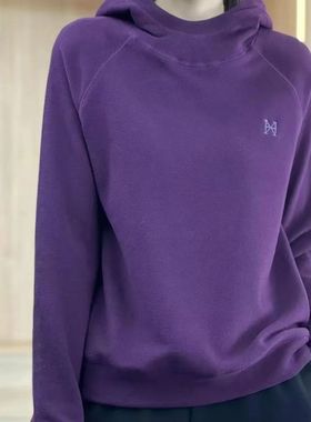 高档双面德绒连帽卫衣女秋冬季时尚休闲内搭显瘦外穿内搭女上衣潮