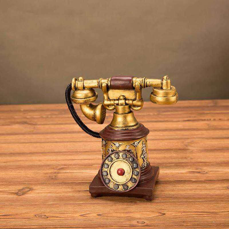 极速复古怀旧老式电话机座机模型仿古小摆件电视柜家居装饰品拍照
