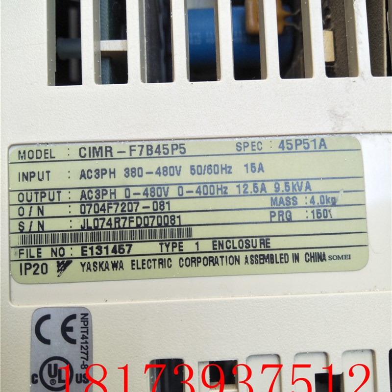 安川变频器CIMR-F7B45P5 CIMR-F7A45P5 380V 5.5KW 质量包好