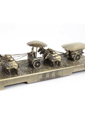 兵马俑铜车马摆件西安特色旅游纪念品金属马车中国特色礼物送老外