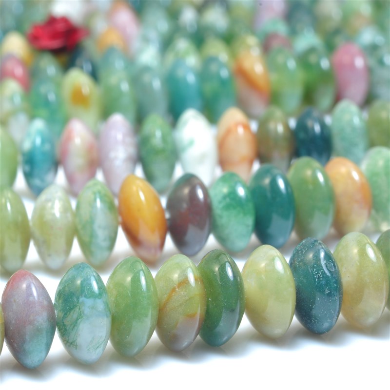 印度玛瑙天然散珠宝首饰品光面碟片算盘珠手工手錬DIY材料项链女