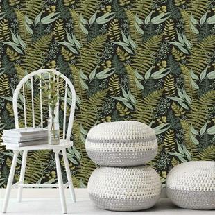 2023新款美式手绘电视墙壁纸网红轻奢壁纸卧室饭厅简约艺术3d