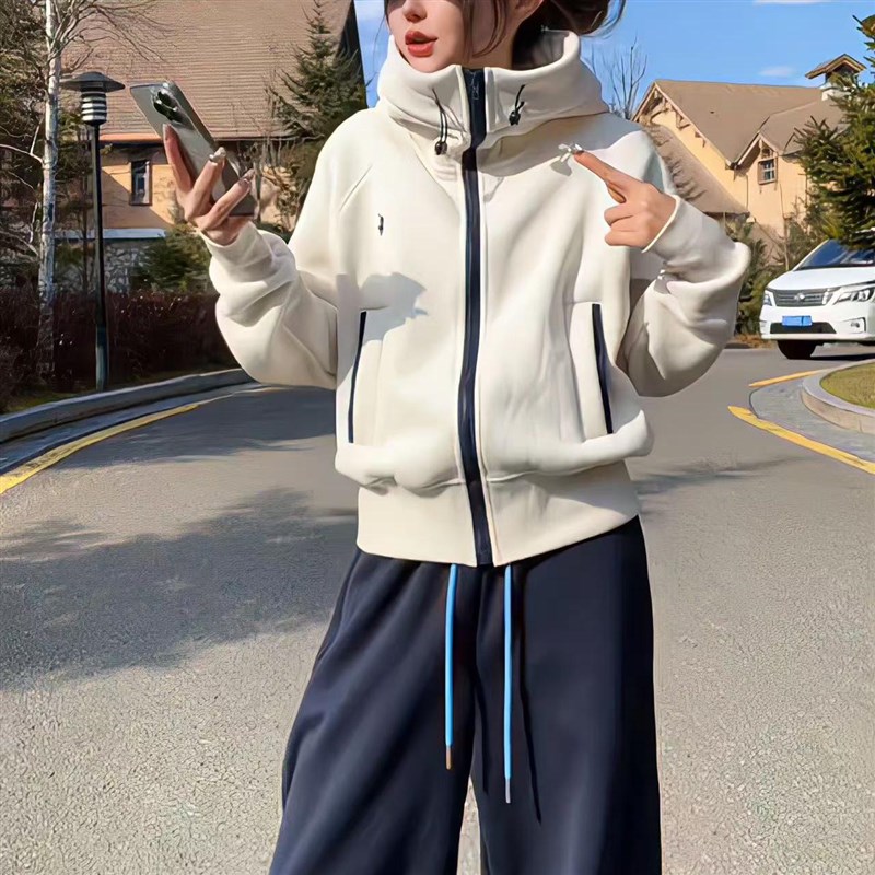 好货新中式国风钉珠刺绣蕾丝衬衫女早春季新款加绒水貂毛盘扣长袖