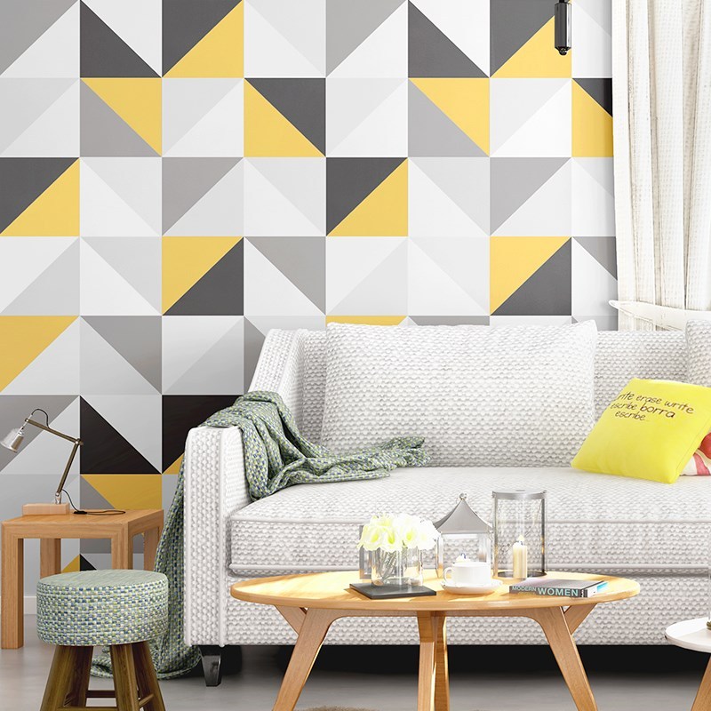 Nordic Modern Geometric Lattice Square Wallpaper  Walls Roll