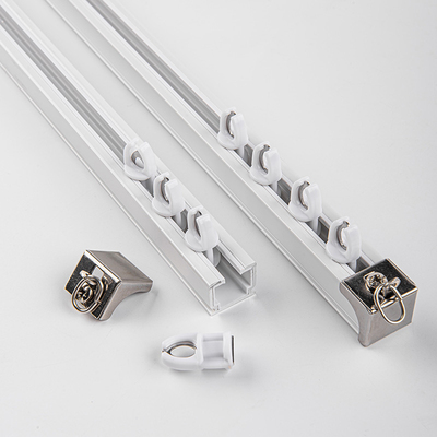 现代轻奢直轨双轨窗帘轨道顶装铝合金纳米静音轨道双层