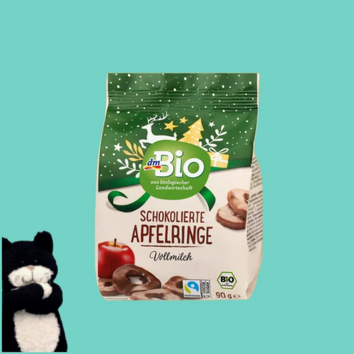 【满300包邮】#德国直邮#dm bio有机全脂牛奶巧克力苹果圈90g