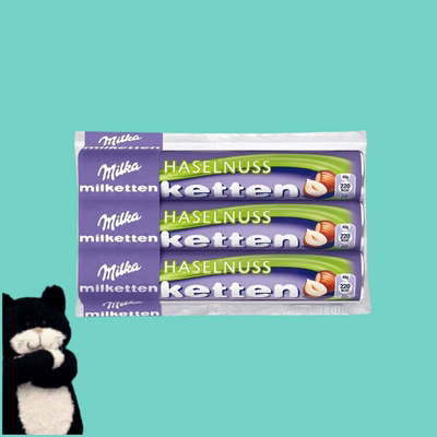 【满300包邮】#德国直邮#milka妙卡榛子巧克力卷三连包120g