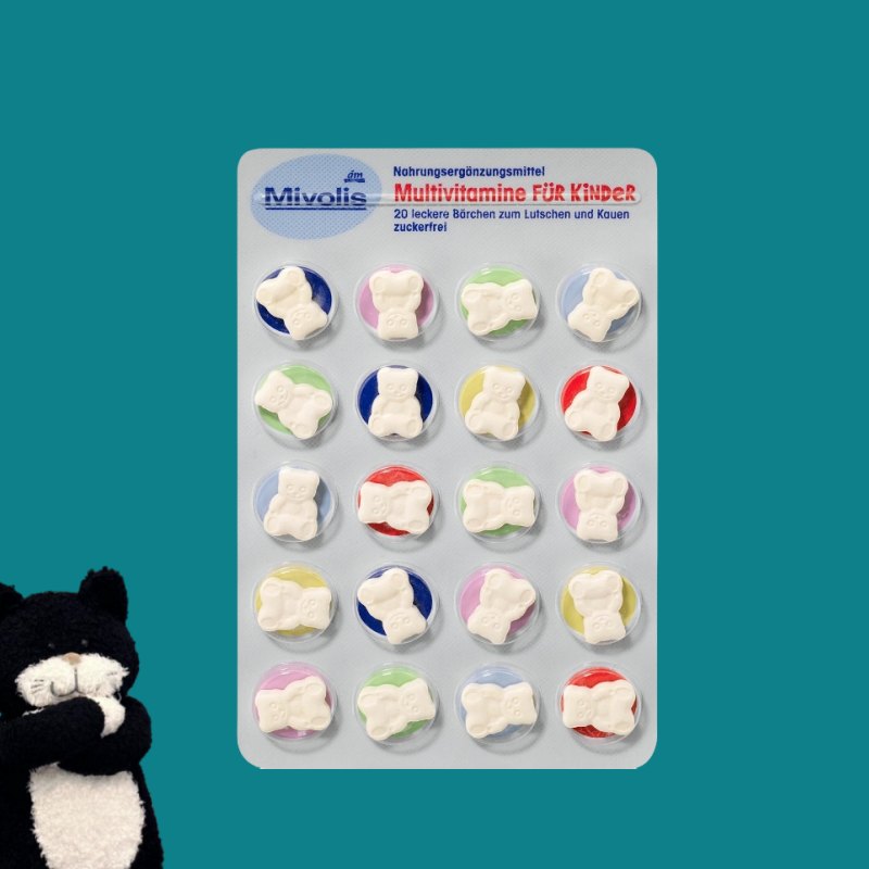 【满300包邮】#德国直邮#mivolis儿童综合维生素无糖咀嚼片20粒