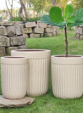 极速2021新款花盆陶瓷大号特大号40cm深高盆家用客厅阳台庭院种花