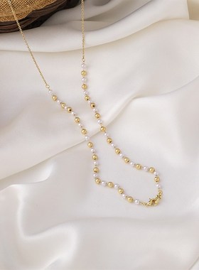 韩版个性优雅珍珠水晶眼镜链口罩链防丢挂绳气质甜美少女项链装饰