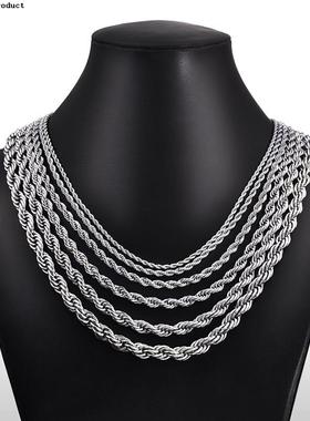 Jiayiqi 2mm7mm Rope Chain Necklace Stainless Steel Never Fa