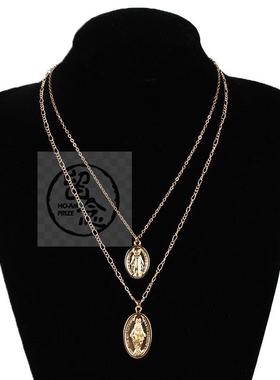 .Tide Double Necklace virgin gold mens necklace European an