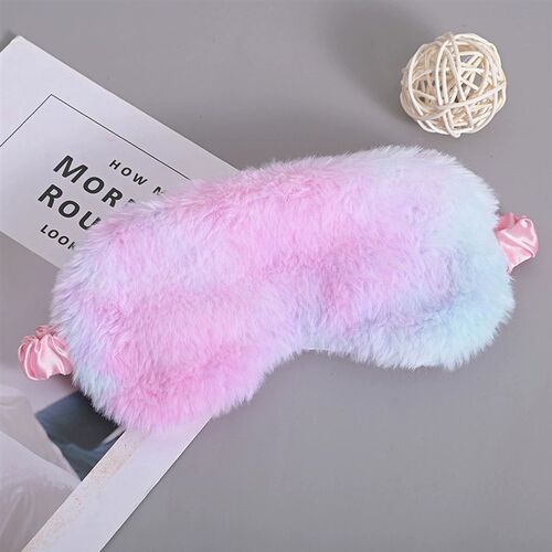 极速Plush Multicolor Sleeping Eye Mask  Tie Dye Gradient Lig