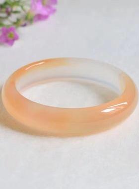 手镯玛瑙天然玉髓条镯子玉镯女冰蜜糖圆冰种高荔枝冻原色色镯款透