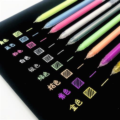 DIY相册彩色勾线笔手工制作笔记本粉彩笔相簿配件工具细头高光笔