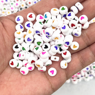 100pcs 7mm 26 colourful Letter Beads Alphabet Letter Charms