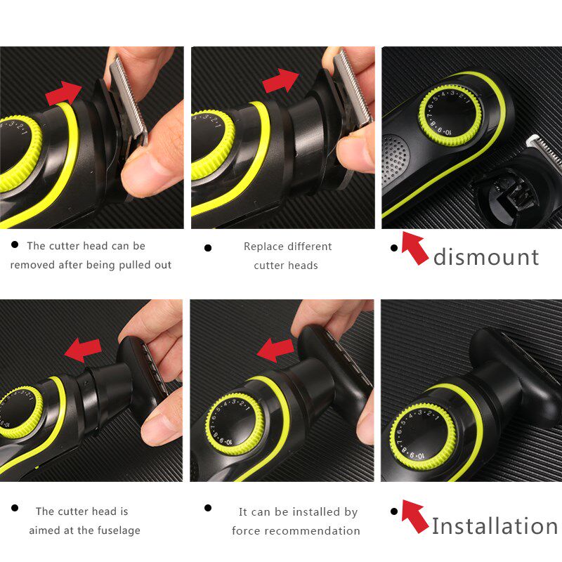 Kemei 5 in 1 LCD Hair Trimmer Household Electric Hair Clippe