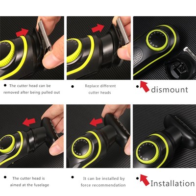 Kemei 5 in 1 LCD Hair Trimmer Household Electric Hair Clippe