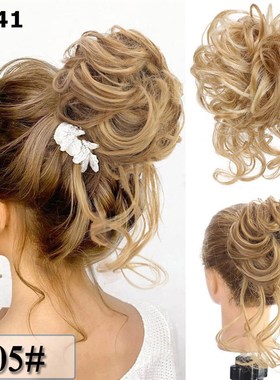 LiHui Synthetic Bun Bun Messy Curls Band Elastic Hair Clip W