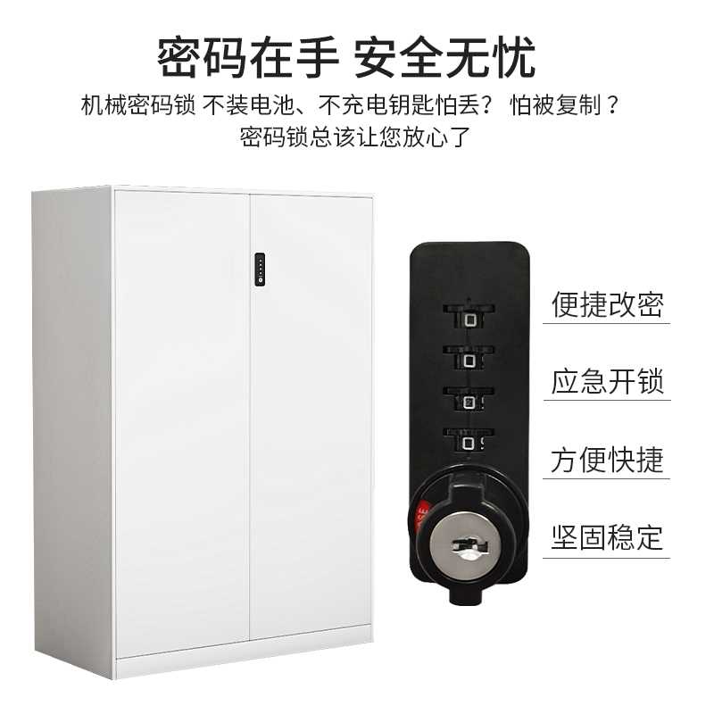 厂家直销铁皮文件柜办公室隔断柜落地资料柜矮柜钢制密码锁储物柜