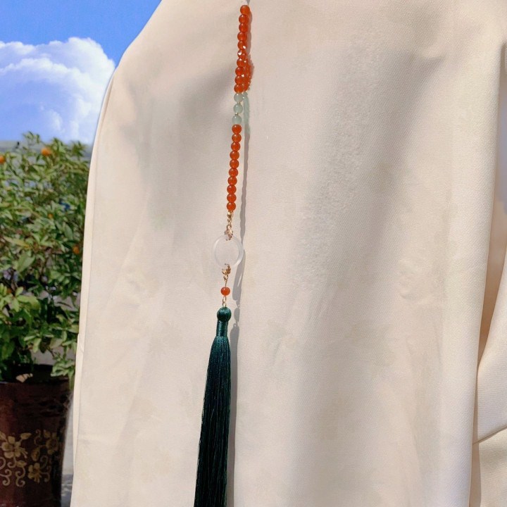 古风汉服超长流苏软璎珞日常复古百搭明制项链项圈莲花璎珞配饰