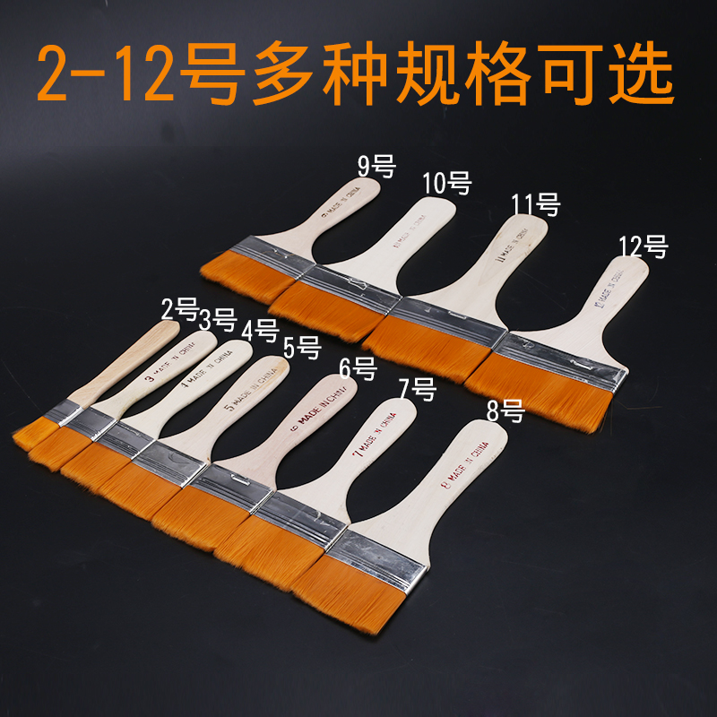 尼龙画笔刷平头油画笔水粉排刷儿童丙烯颜料板刷墙绘刷子美术套装