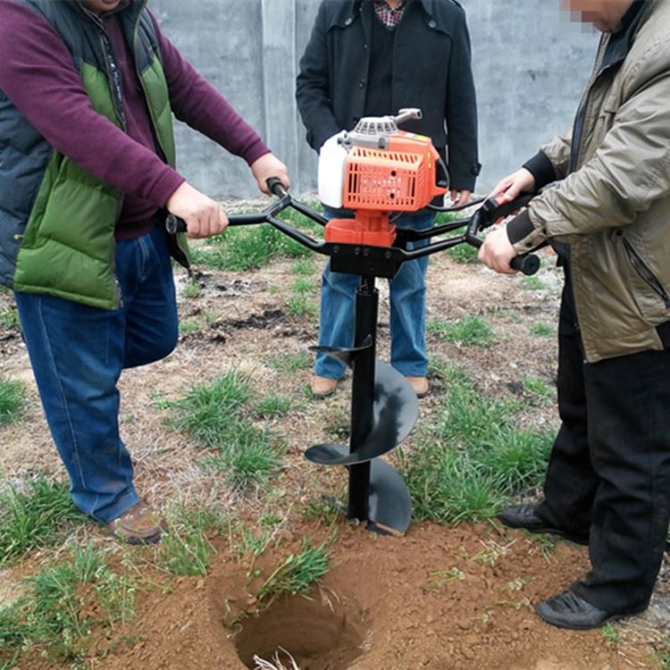 促手提式螺旋打洞机汽油种植打桩打孔机双人手提螺旋钻坑机新