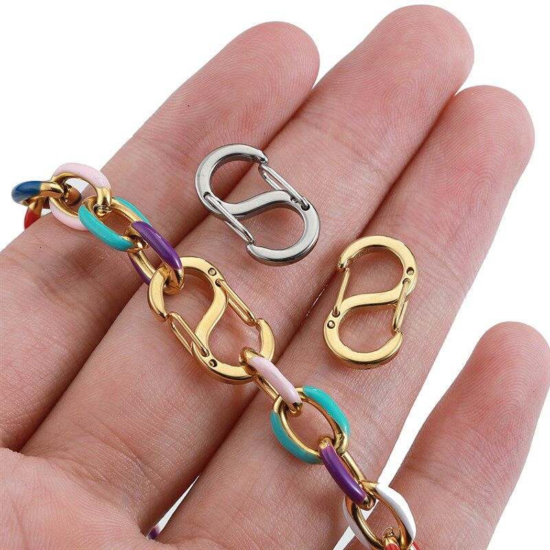 No Fade 4pcs Gold Color Stainless Steel S Shape Buckle Sprin