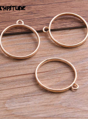 10Pcs 28*32mm 7 Color Alloy Jewelry Accessories Circular Rou
