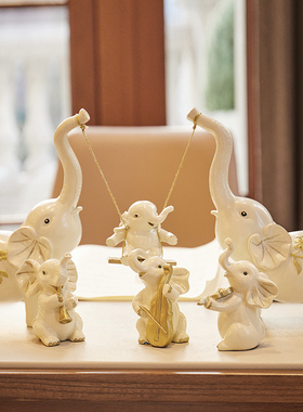 一家四口闺蜜结婚搬新家礼物乔迁新居礼品创意家居装饰品大象摆件