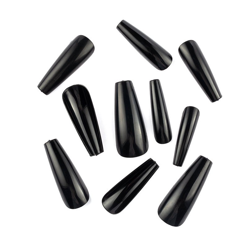 100PCS False Nail Artificial Nails Tips Black Arcylic Fake