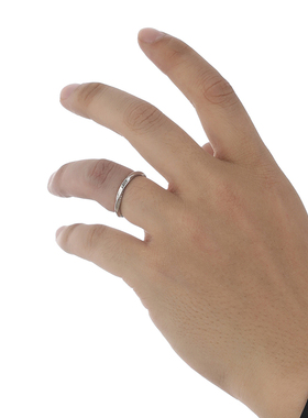 YiJian 925纯银男女戒指字母扭纹设计开口可微调莫比乌斯指环几何