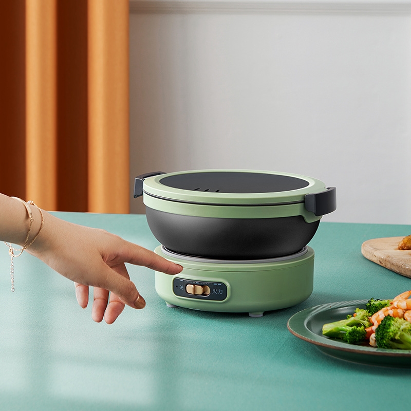 果丁便携式不锈钢电煮锅 旅行多功能一体锅家用宿舍小型电热火锅