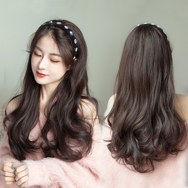 可拆卸发箍假发女 U型半头套大波浪气质长发自然无痕长卷发全头套