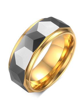 戒指钨金个性男钨钢潮指环单身男士食指简约时尚韩版戒子菱形男女