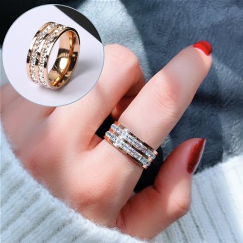 Forefinger titanium steel ring women dont rub off day in