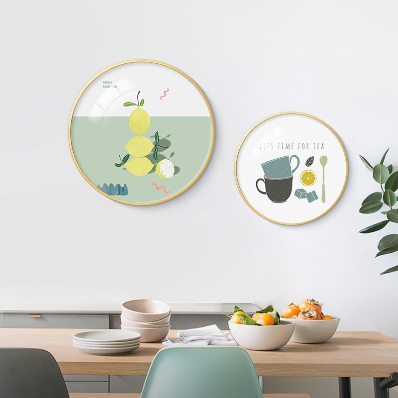 定做壁画餐厅装饰画现代简约圆形单幅水果饭厅客厅玄关鞋柜北欧挂图片