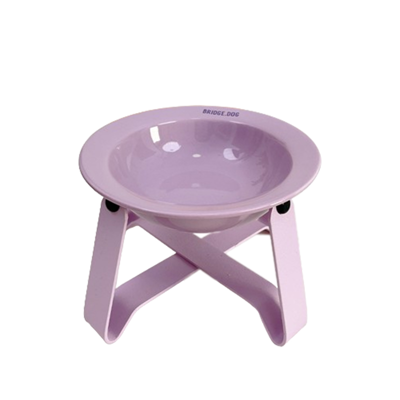 日式高脚陶瓷猫碗Pecolo平替宠物碗BD飞碟碗铁架猫咪碗小型犬狗碗