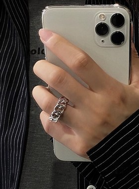 Vintage Cuban chain Link Rings For Women Gold Stainless Stee