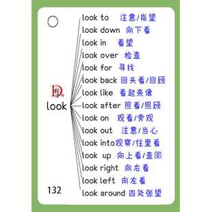 2020新版英语核心动词短语介词短语必背词组固定搭配单词学习卡片