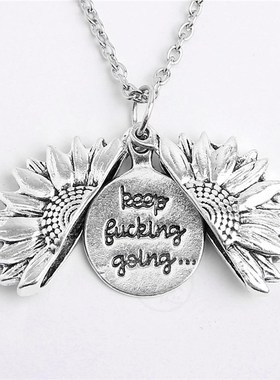 。Jewelry alloy flower can open sunflower lettering mother b