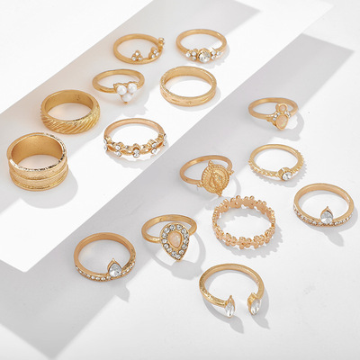 adjustable ring set flower rings set for women anillos mujer