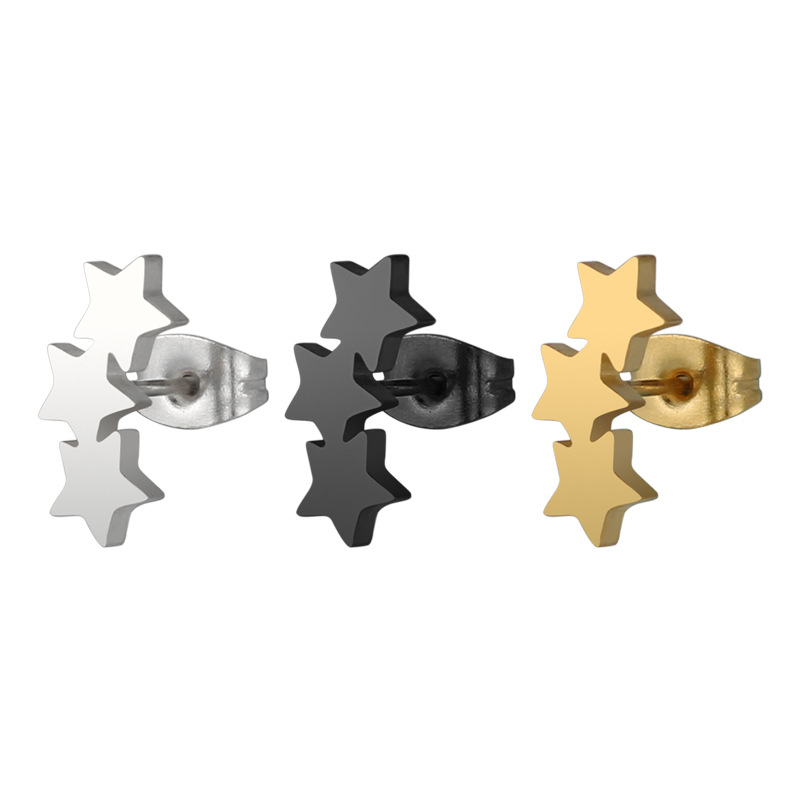 Fashion titanium steel stainless steel Pentagram star earrin